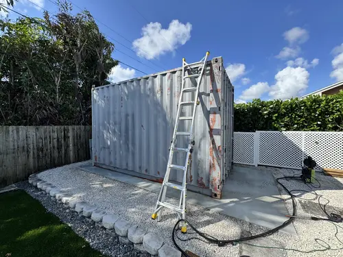 Original condition of shipping container before AMP-UP application